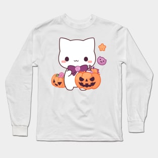 Kawaii Halloween Kitty Long Sleeve T-Shirt